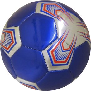 Blue Silver Red Patterened Chrome Size 5 Soccer Ball