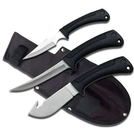 3 Piece Survival Knife Set Skinner, Filet, Hunting