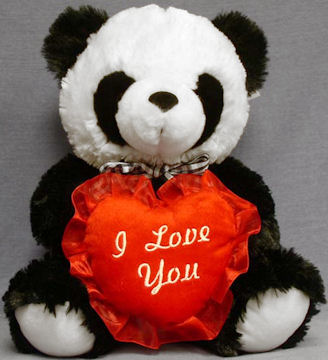 Valentine Panda, Valentine Panda Stuffed Animal with Red Heart