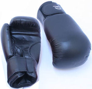 Synthetic Leather 16oz Black Gloves