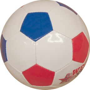 X-Sold Out  Size 2 White, Blue & Red Soccer Ball