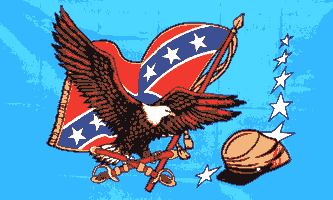 Eagle And Cap Rebel Flag