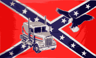 Rebel Truck With Eagle Rebel Flag