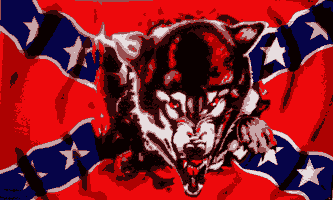 Rebel Wolf Rebel Flag