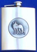 HF7W 7 oz Hip Flask Wolf 